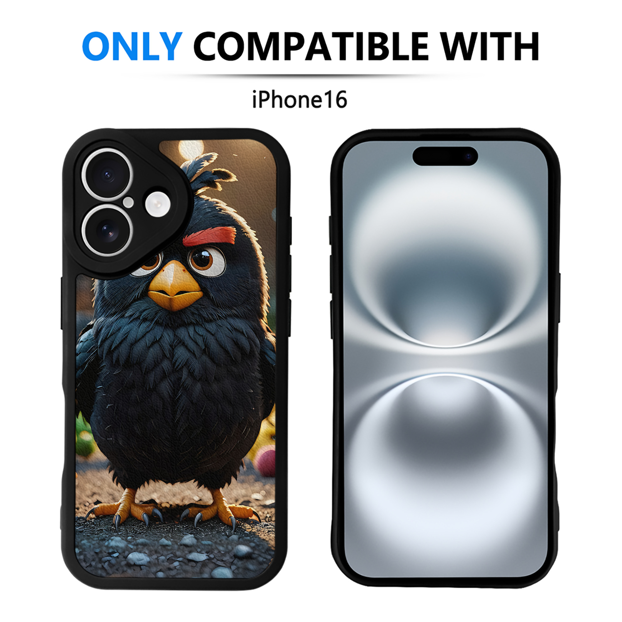 （画像用） Angry Birds アングリーバード 【iPhone 16シリーズ対応】シリコンスマホケース（レザー調） 材質：シリコン